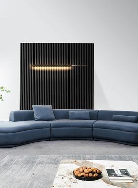 意大JCE利意中古弧磨砂沙发简约现代客皮厅大平层豪宅形式转角沙