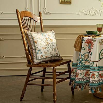 美式印花抱公枕*餐桌腰枕客厅沙发方靠枕形4545办室20221231午睡