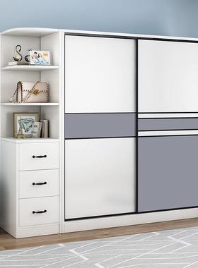 衣柜家用质卧室推拉门网红柜易UOC实子结耐用出租房实木儿童简挂