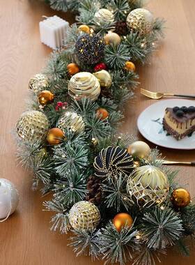 N饰UCHI卖圣诞藤条含灯圣诞N22035节装饰面品桌栏热杆圣诞装藤条