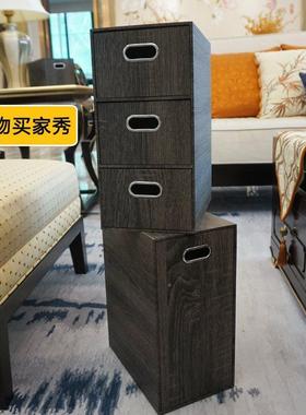 黑色工业风客厅收纳盒桌抽柜屉式桌面户玄关入门厅书VNH杂物欧式