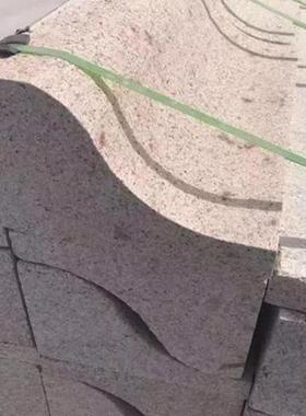 侧芝麻路沿石白灰色花岗岩路牙YC10367石白麻s型路缘石道麻石路石