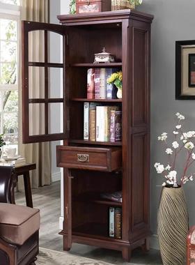 美式木白色木单双门酒柜客UIF厅简约储蜡物装饰柜胡实桃带玻璃门