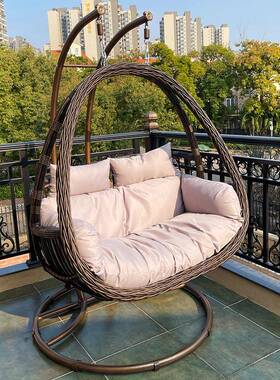 阳户台吊椅藤椅双人摇XVT椅双家用杆户椅外秋千室内鸟巢吊篮休闲