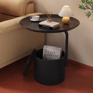 发边可移动茶几简奶油风小沙圆极桌几角几创意迷001你床头置物架