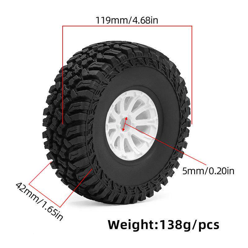 RAL938504C模车型1胎/仿10真攀爬用1.9寸塑胶轮套装条幅轮毂耐磨