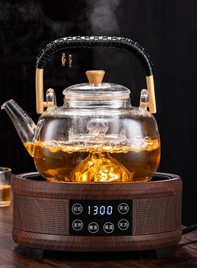 厚用BCK高硼硅玻璃茶壶壶可加电陶炉加热家用花茶竹把提梁蒸煮两