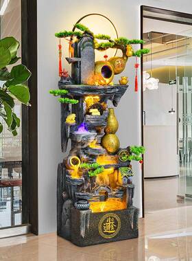 落tb-74690地假山流水山泉摆件饰客厅办喷公室生财装风水轮高循环