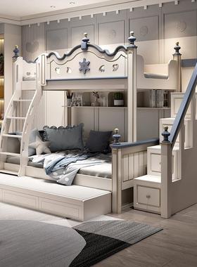 儿童床上床高低床男孩实木双下层下床双人床母子NVT空床省间架子