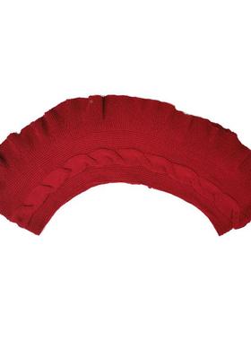 202针5款新圣诞装品酒饰红色褶皱花JF20LTSQ边立体织圣诞树裙圣诞