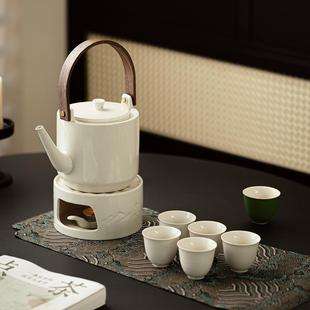 草木灰千里江山温茶炉套组围炉煮茶茶具套装 中式 提梁壶煮茶壶套装