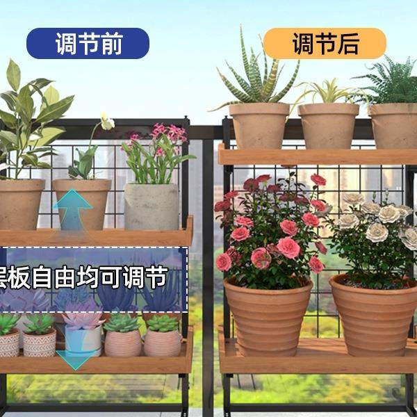 阳QTG台置悬挂花架栏挂式物杆架玻璃护栏花架植多肉架子绿架花盆