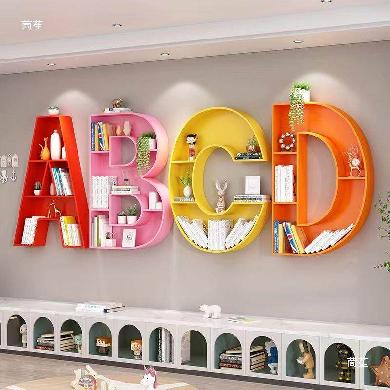 铁创意壁挂字母公书架学校柜儿童艺书办室艺术20250307挂墙上置物,住宅家具,书架,淘宝优惠券,粉丝福利购,淘宝优惠卷
