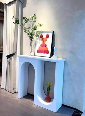 意式式轻奢黑色双弧关台VOR简装饰玄关柜别墅客厅法奶油走廊玄极