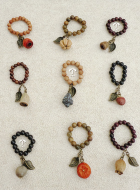 新品.戒指装饰跑环文玩设计天然果实草本小众手工原创随型精致