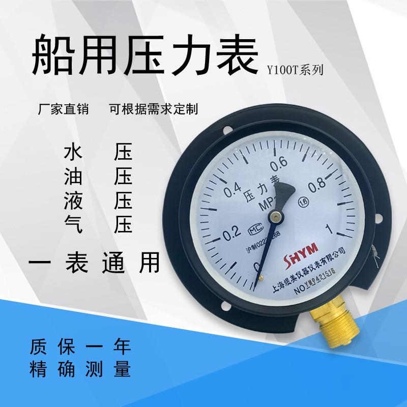 适配源头工厂YC-100T  1.6Mpa 径向带后边压力表 船用压力表
