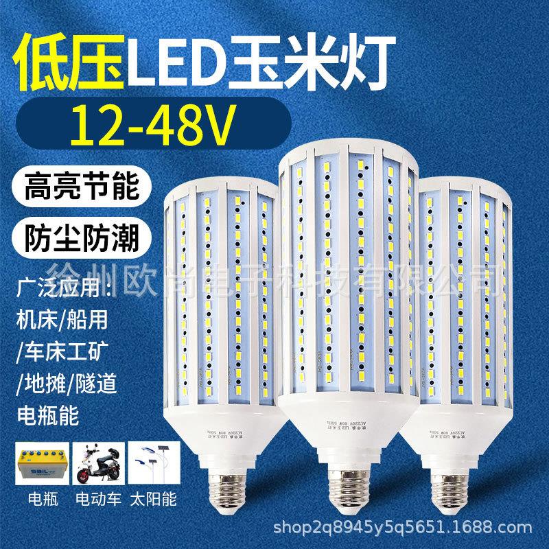 适配低压led节能玉米灯摆地摊电瓶车12V24V36V太阳能ACDC直流路灯