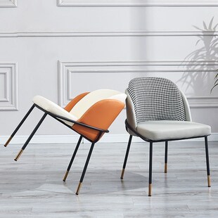 化妆椅意式轻奢餐椅法式化妆椅吧台休闲洽谈椅子咖啡馆高档餐厅