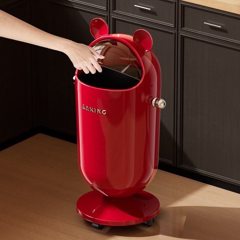厨房垃圾桶家用2025新款客厅轻奢高档带盖子可移动大容量免弯腰高