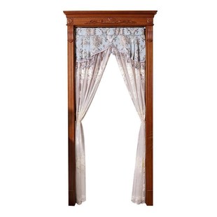 门帘隔断帘高级感轻奢风蕾丝家用免打孔绣花纱帘法式ins风卧室遮