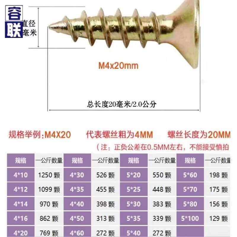 彩锌自攻螺c丝木螺丝高强度自攻钉M4加硬十字平头M5纤维板钉M4加