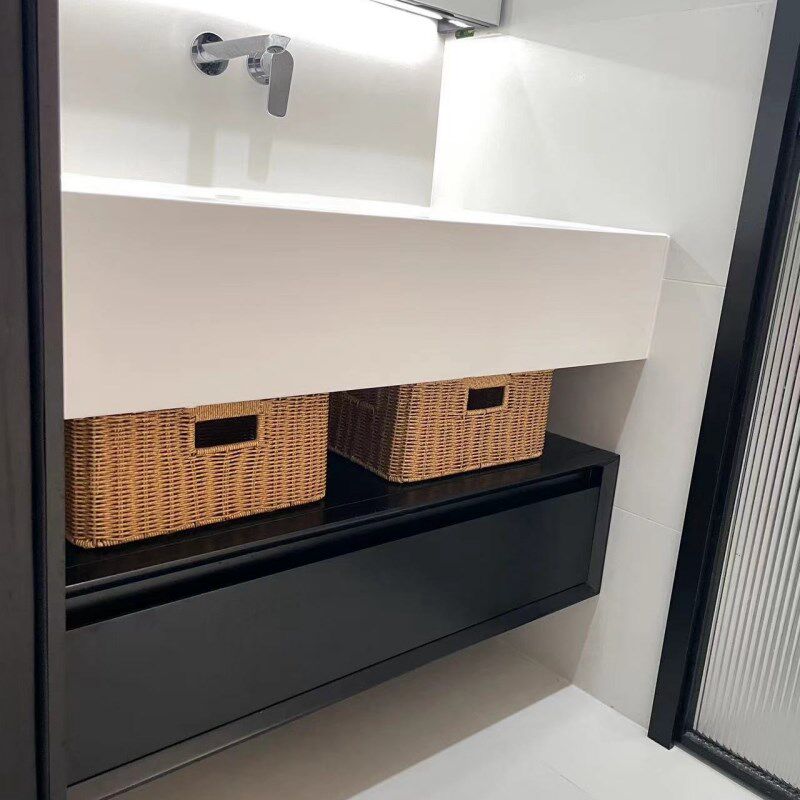 浴室柜下收纳筐卫生间防藤编织筐酒店风高L级感收纳篮洗手台储物