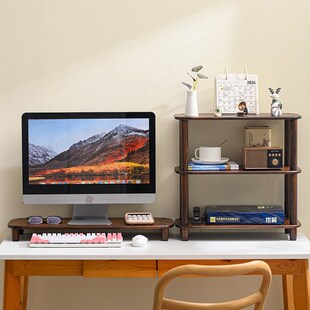 笔记本增高架电脑显示器增高架办公桌面置物架工位屏幕垫高底座竹