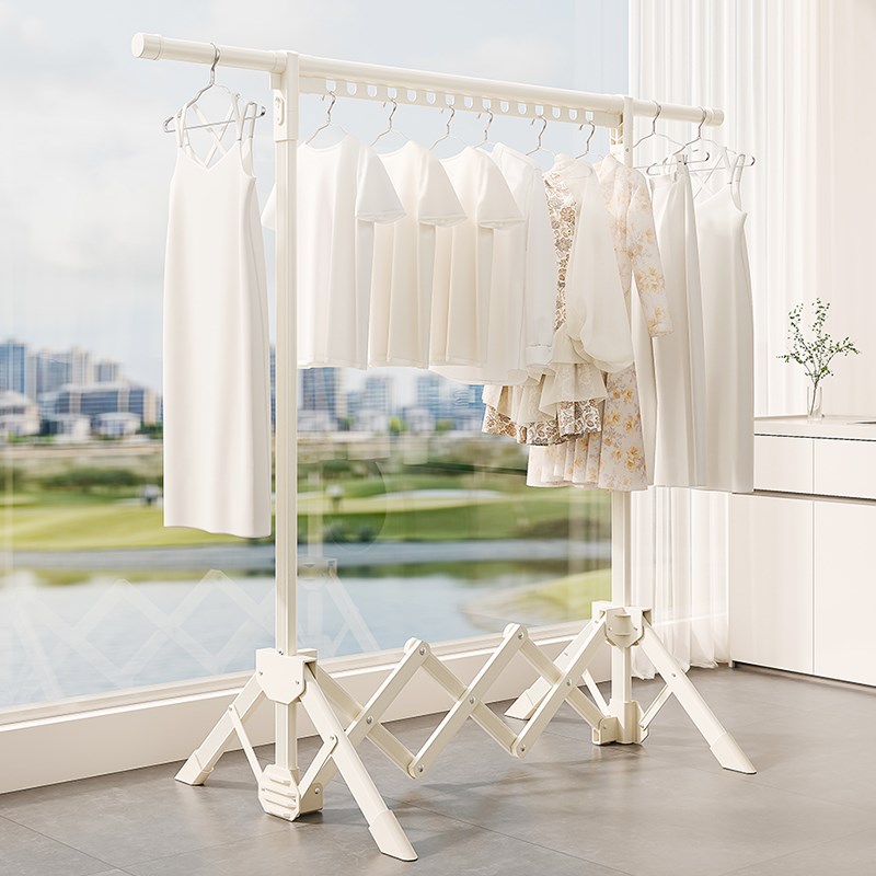 折叠晾衣架室内阳台家用落地不占地的卧室挂N衣架小户型晒衣被子