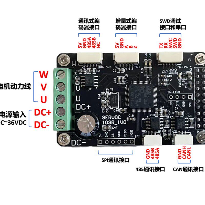 STM32 BLDC三相电机开发板 矢量控制FOC 直流无刷电机驱动器