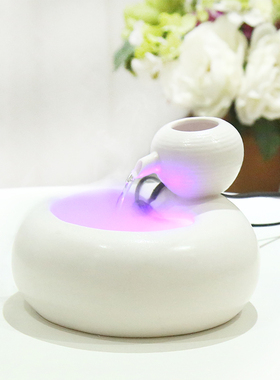 创意鱼缸小型葫芦循环流动水生财时来运转运桌面招财现代简约摆件