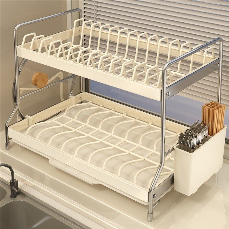 家用碗碟收纳架厨房台面沥水碗盘架放碗置物架子大容量碗筷收纳盒,厨房/烹饪用具,调料置物架,淘宝优惠券,粉丝福利购,淘宝优惠卷