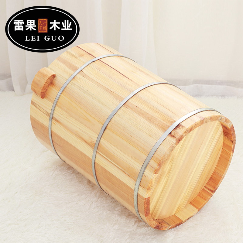 高45cm泡脚桶木桶洗脚桶杉木足浴桶足疗木桶足浴盆实Y木高深桶熏