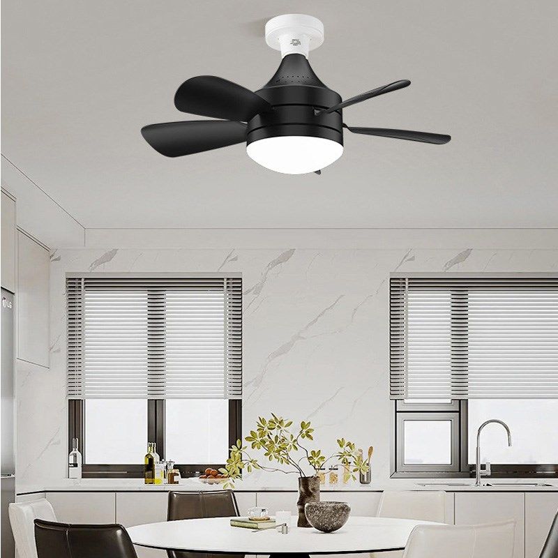 新款风扇灯家用可拆叶吊扇灯静音简约智能遥控客厅餐厅灯e27灯泡