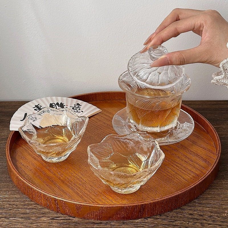 中式玄冰玻璃茶杯家用品茗功夫茶具高档泡茶器公道杯盖碗套装,餐饮具,公道杯,淘宝优惠券,粉丝福利购,淘宝优惠卷