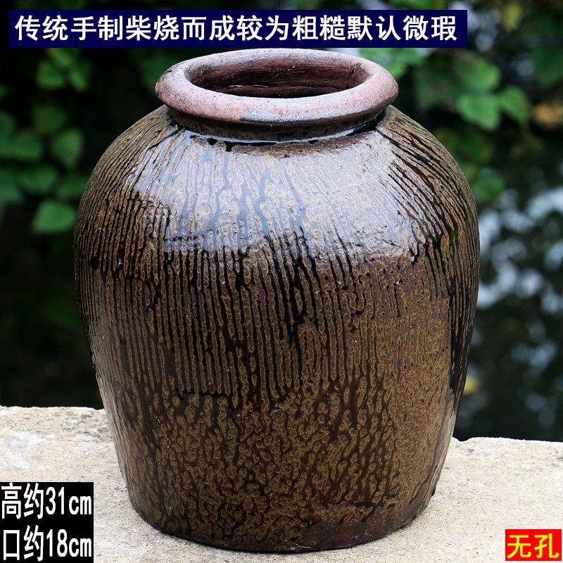 泡菜坛储物罐腌菜坛泡酒坛陶瓷罐C复古酒瓶装米罐旧坛子水培花盆