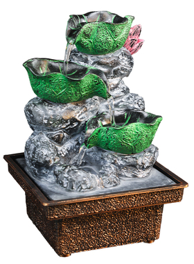 极速招财流水摆件小型喷泉风水轮新店开业礼品吧台加湿器茶桌桌面