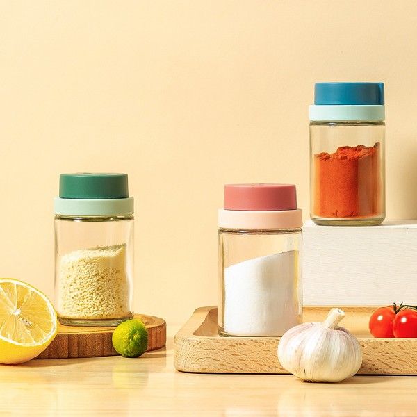 4 Pcs Seasoning Bottle Rotary Open and Close with Three