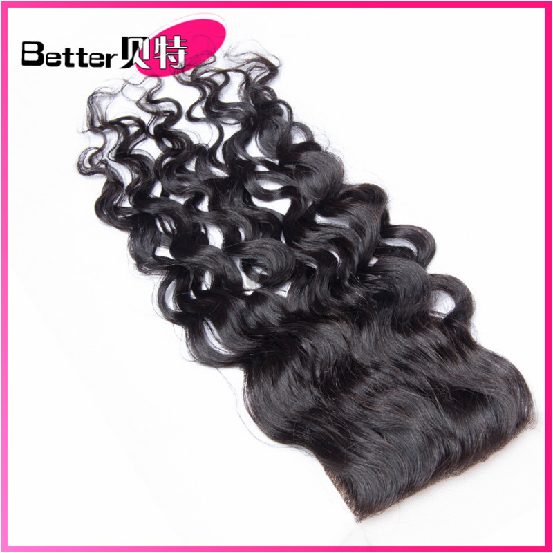 8A virgin Hair nature Water Wave Closure human Hair Closure