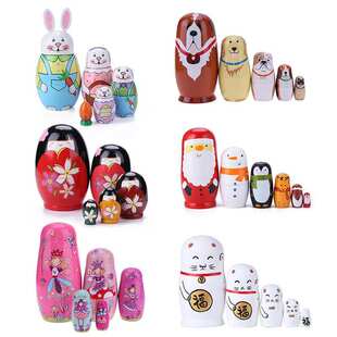 好货1 Set Wood Russian Nesting Dolls Matryoshka Dolls Babush