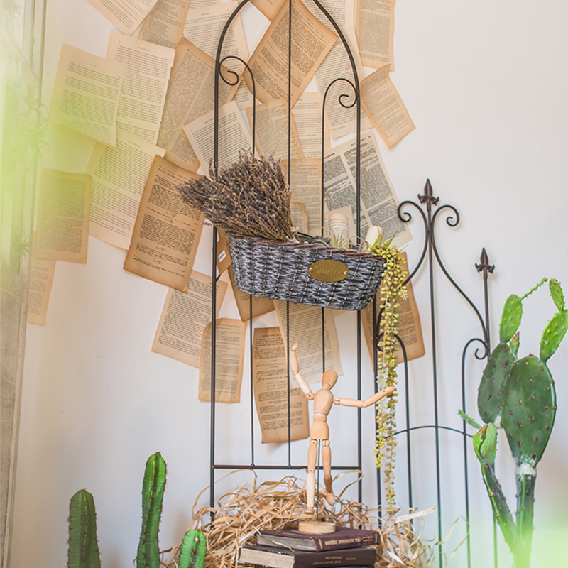 复古铁艺月季爬藤架庭院阳台网格植物花架篱笆隔断栅栏装饰花插