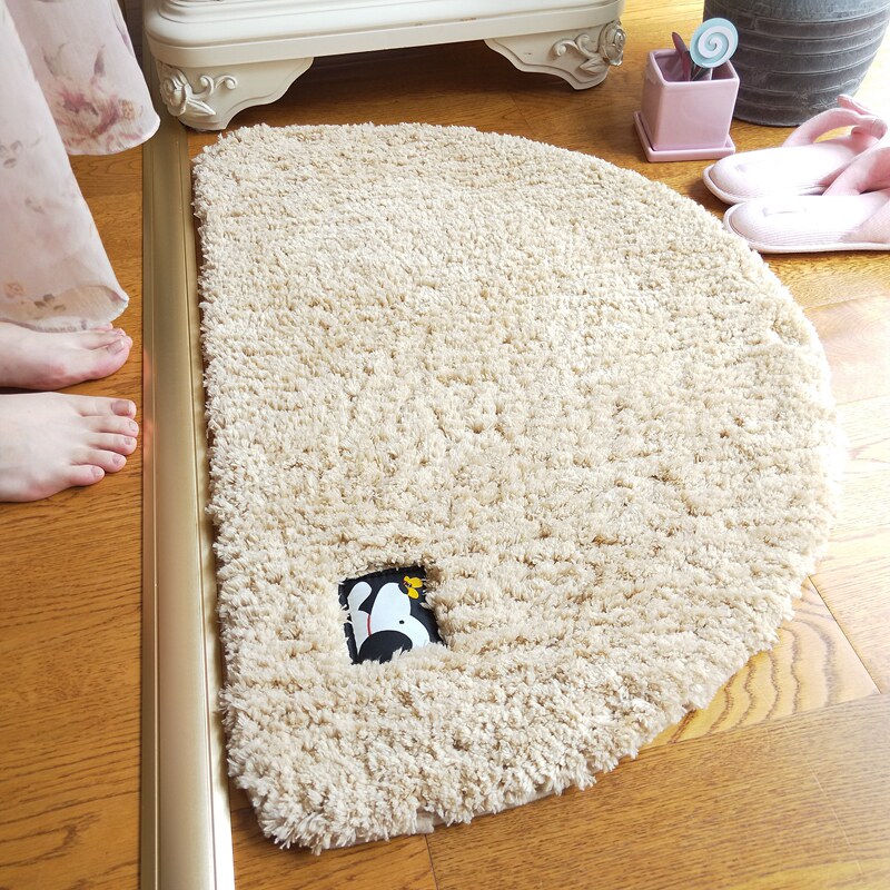 极速驼色半圆形浴室吸水垫卫生间地垫扇形脚垫入户门厅垫卧室卡通