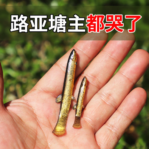 好货小泥鳅假饵路亚翘嘴专用鲈鱼仿真软饵微物根钓铅头曲柄钩马口