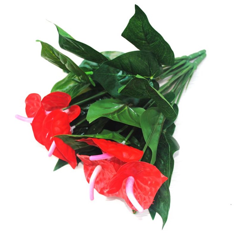 1Bunch Artificial Flower Fake Anthurium Bouquet Green radish