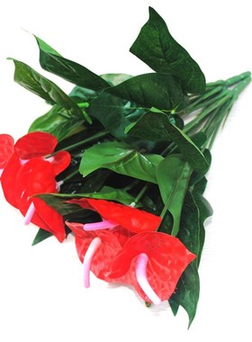 1Bunch Artificial Flower Fake Anthurium Bouquet Green radish