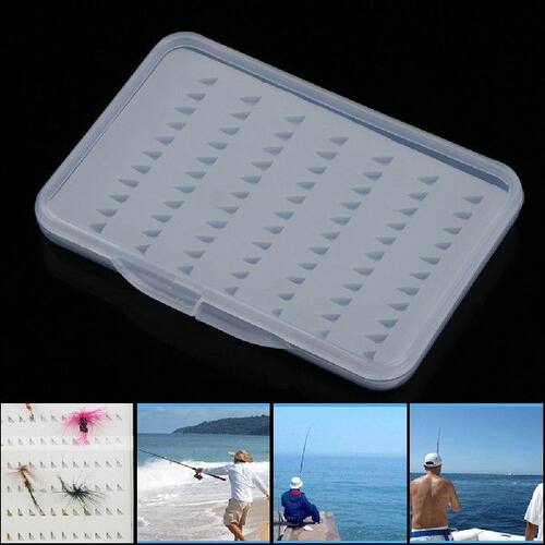 极速Outdoor Slim EasyGrip Foam Clear Fly Lures Bait Hook Box