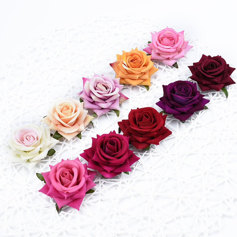 5/10Pieces Flannel Roses Silk Flowers Wall Artificial Plants