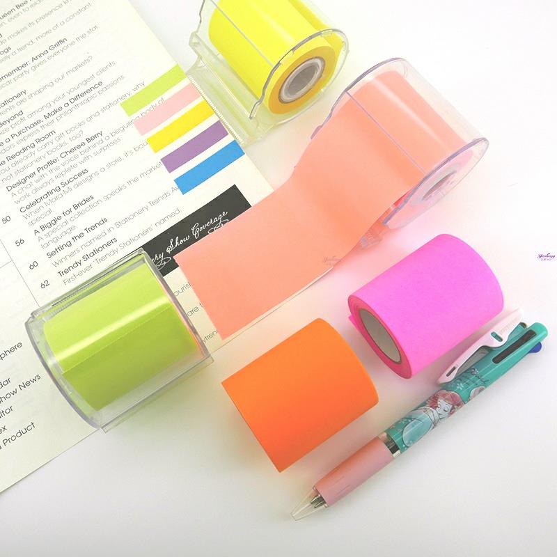 页粘胶分提示 提醒卷标纸标签纸条便利贴贴多色长条全粘式礼形品