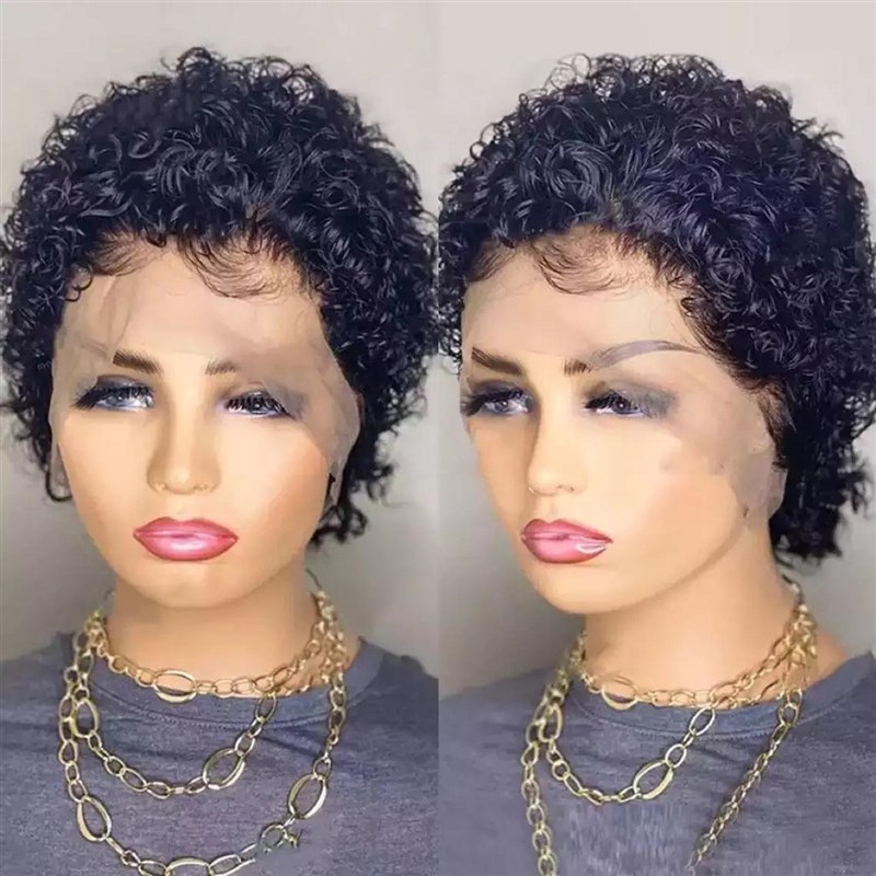 European and American Wig Black Hand tube winding fiber head