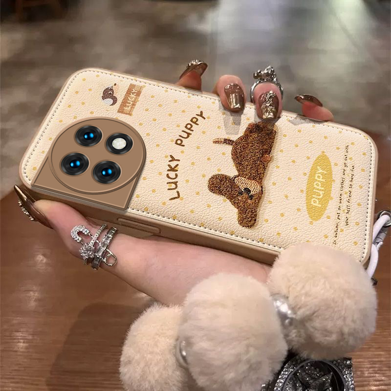 适用一加Ace2手机壳1加Ac2保护套OPPO新款Aec十A2二0PP0外壳软ONEPlus硅胶全包防摔高级感秋冬OP毛绒英文小狗