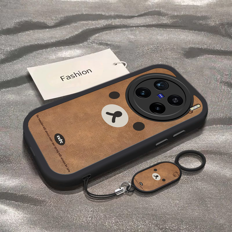 适用红米K80手机壳K70新款RedmiK60至尊版棕色轻松熊小米k50pro硅胶套k60e全包防摔k40s女k30卡通k20pro软壳